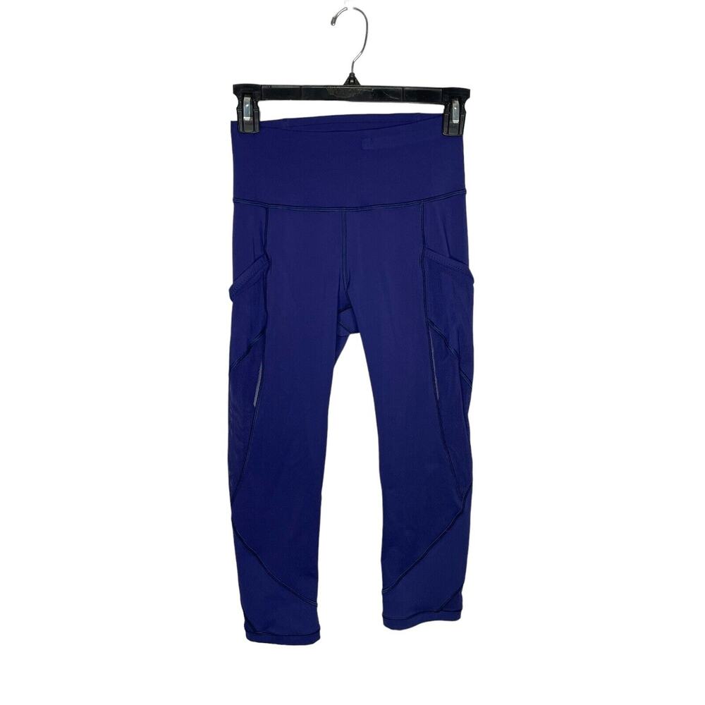 LULULEMON FAST AS LIGHT Crop Mesh Luxtreme Leggings-Emperor Blue size 4